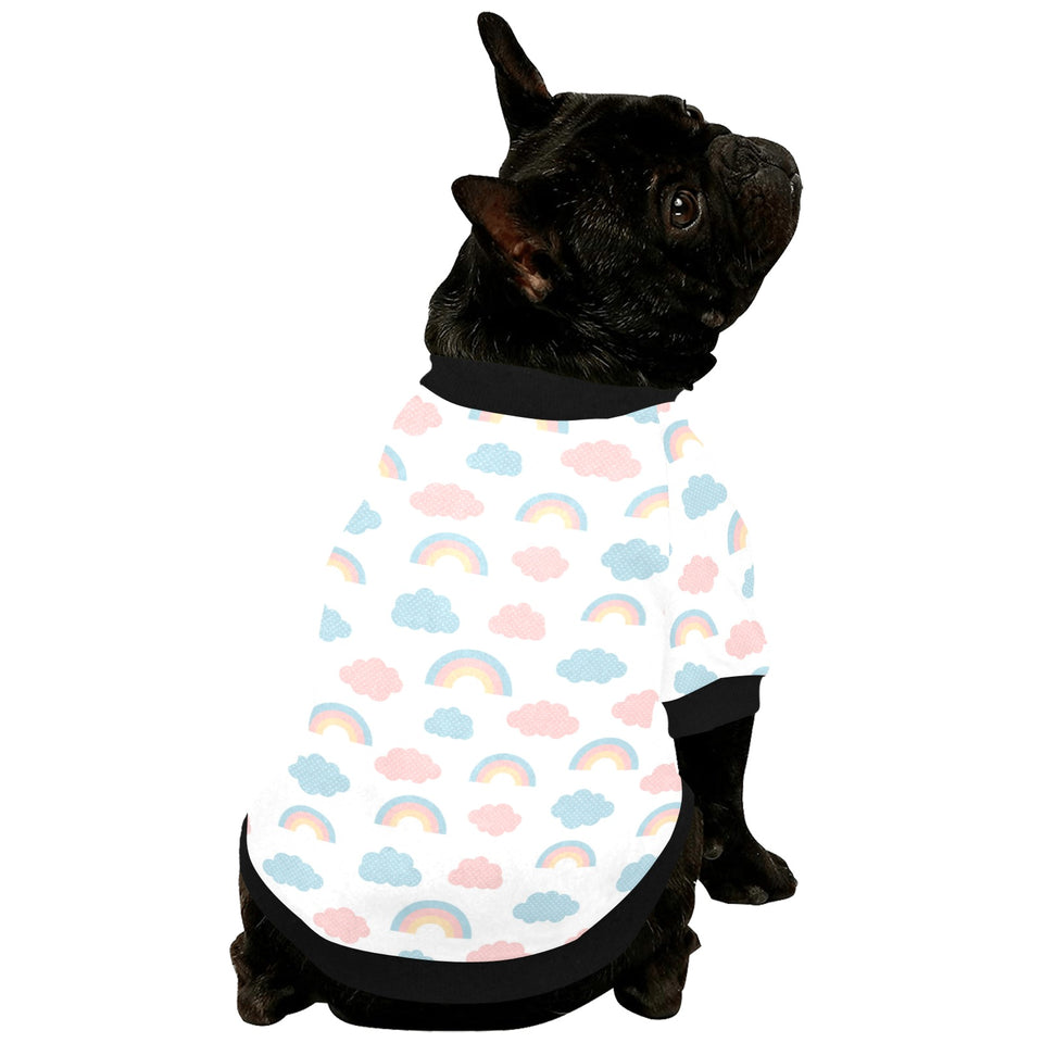 Cute rainbow clound pattern All Over Print Pet Dog Round Neck Fuzzy Shirt