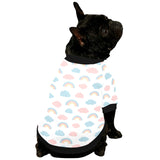 Cute rainbow clound pattern All Over Print Pet Dog Round Neck Fuzzy Shirt