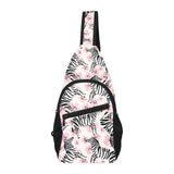 Zebra pink flower background All Over Print Chest Bag