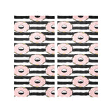 Donuts pink icing striped pattern Gauze Curtain