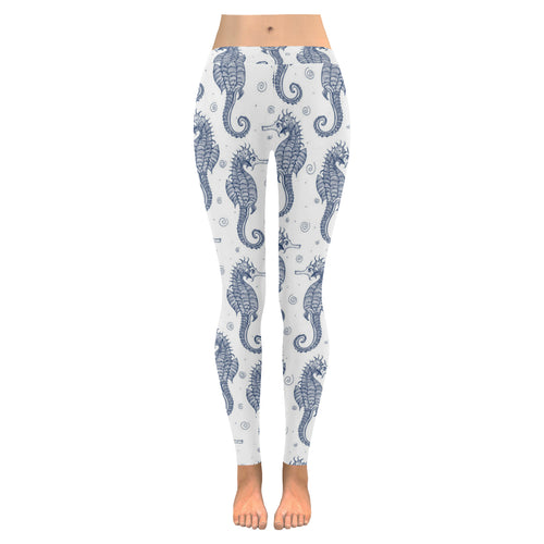 Seahorse pattern background Women's Legging Fulfilled In US