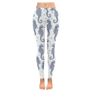 Seahorse pattern background Women's Legging Fulfilled In US