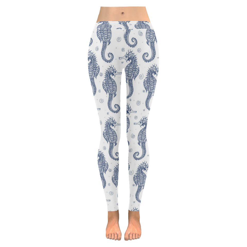 Seahorse pattern background Women's Legging Fulfilled In US
