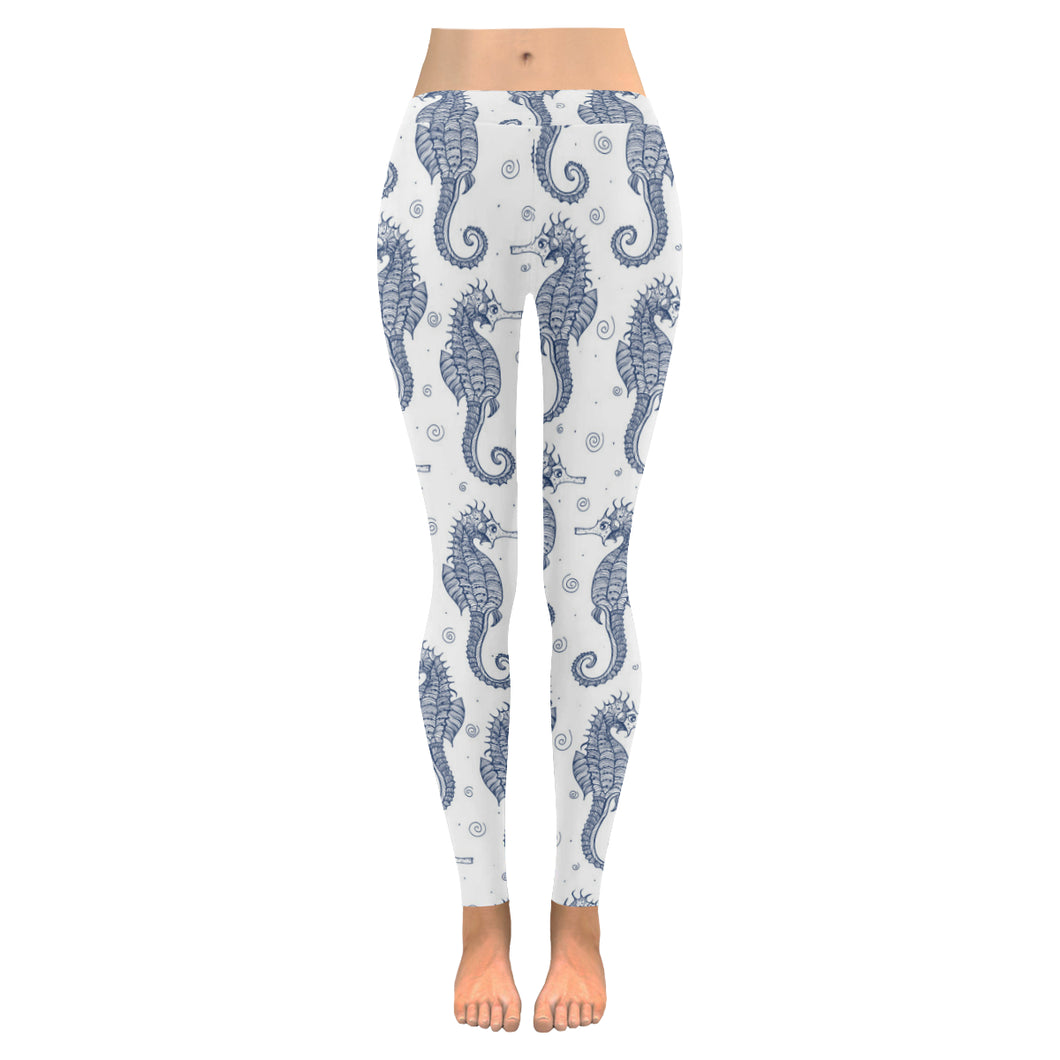 Seahorse pattern background Women's Legging Fulfilled In US