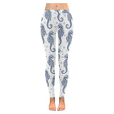 Seahorse pattern background Women's Legging Fulfilled In US