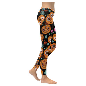 Pumpkin flowers spiderweb Halloween theme Women's Legging Fulfilled In US