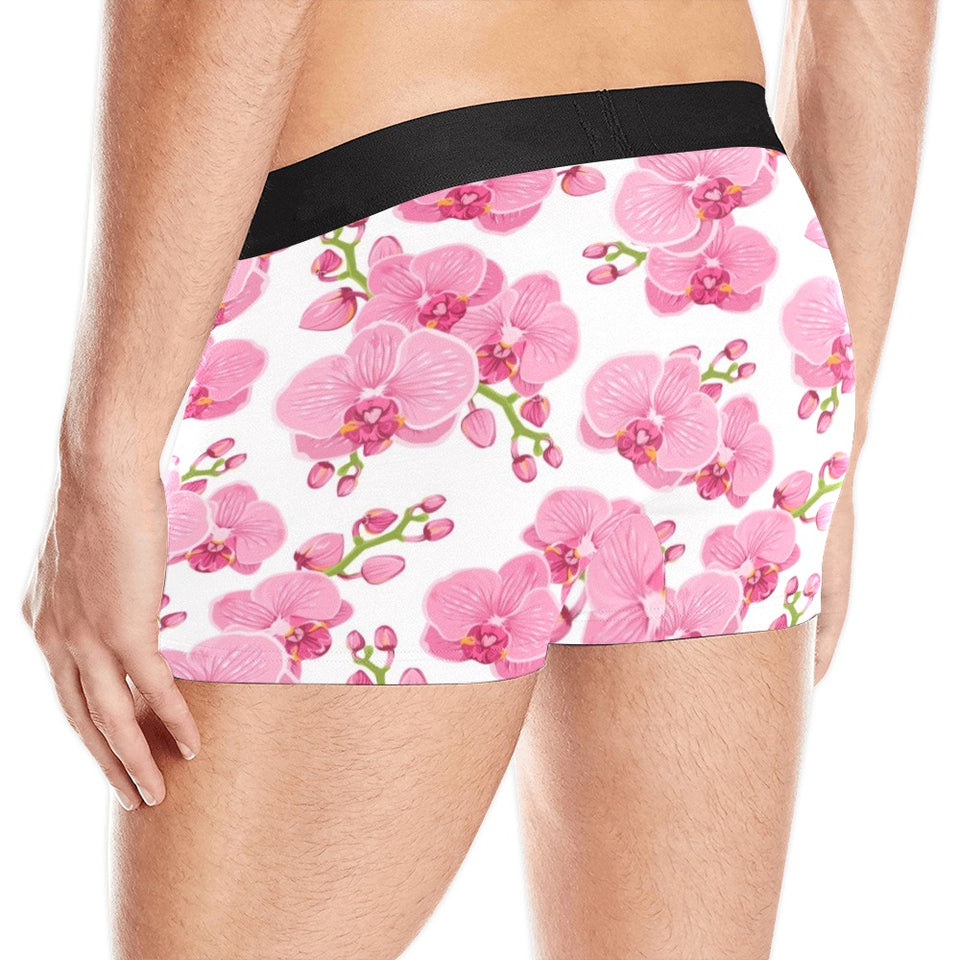 pink purple orchid pattern background Men's All Over Print Boxer Briefs Men's Underwear