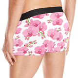 pink purple orchid pattern background Men's All Over Print Boxer Briefs Men's Underwear