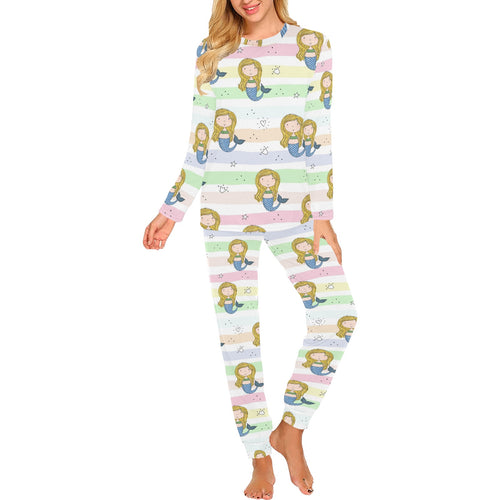 Cute hand drawn mermaid Women's All Over Print Pajama Set