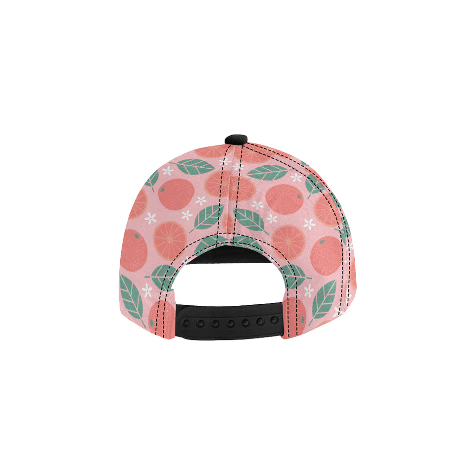 Grapefruit leaves flower pink background All Over Print Snapback Cap