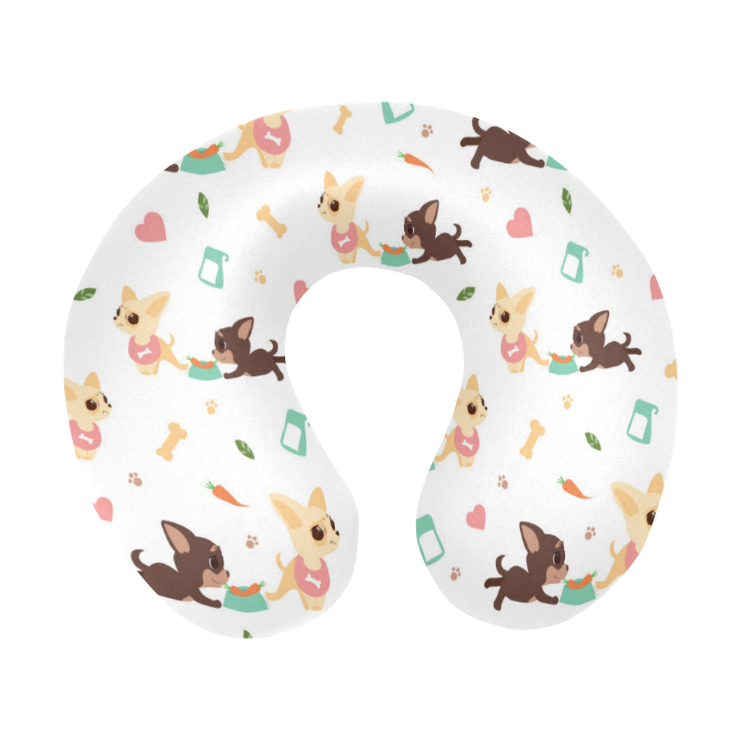 Cute Chihuahua puppie pattern U-Shaped Travel Neck Pillow