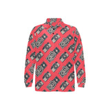 Camera Pattern Print Design 05 Men's Long Sleeve Polo Shirt