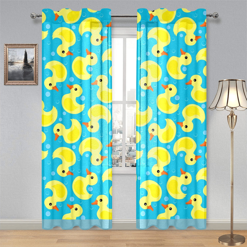 Duck Pattern Print Design 04 Gauze Curtain