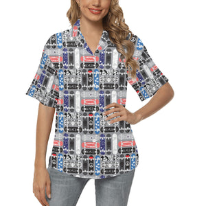 Skate Board Pattern Print Design 04 Women's All Over Print Hawaiian Shirt