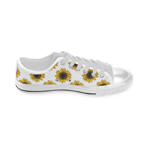 sunflowers design pattern Men's Low Top Shoes White