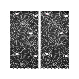 Spider web design pattern Black background white c Gauze Curtain