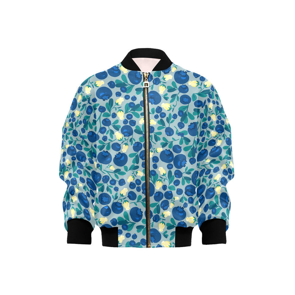 blueberry design pattern Kids' Boys' Girls' Bomber Jacket