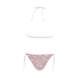 coral white heart pattern Sexy Bikinis Two-Piece Swimsuits