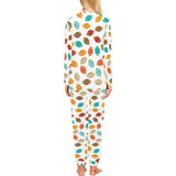 Colorful american football ball pattern Women's All Over Print Pajama Set