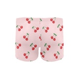 cherry pattern pink background Men's Swimming Trunks