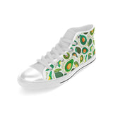 Avocado design pattern Men's High Top Canvas Shoes White