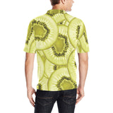 Sliced kiwi pattern Men's All Over Print Polo Shirt