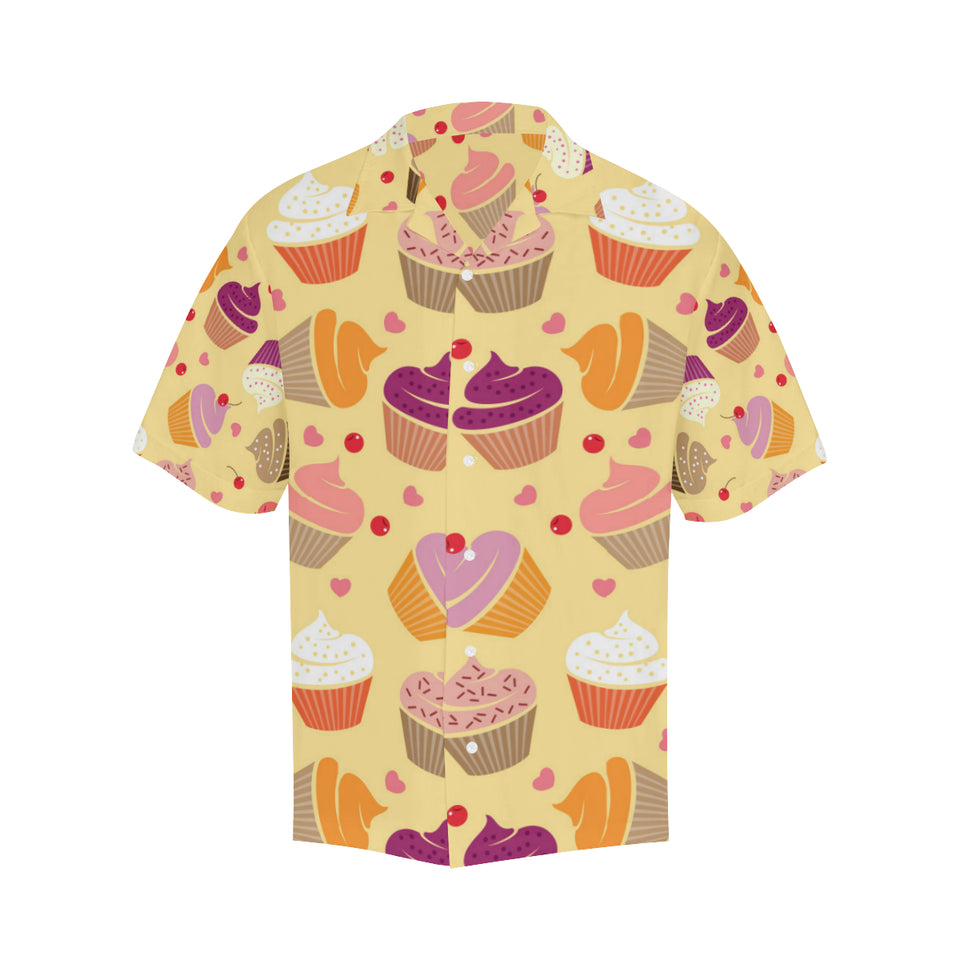 cake cupcake heart cherry pattern Men's All Over Print Hawaiian Shirt