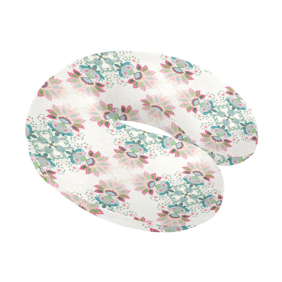 Square floral indian flower pattern U-Shaped Travel Neck Pillow