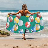 Billiard Ball Pattern Print Design 01 Beach Towel