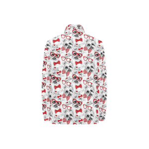 Yorkshire Terrier Pattern Print Design 04 Women's Long Sleeve Polo Shirt