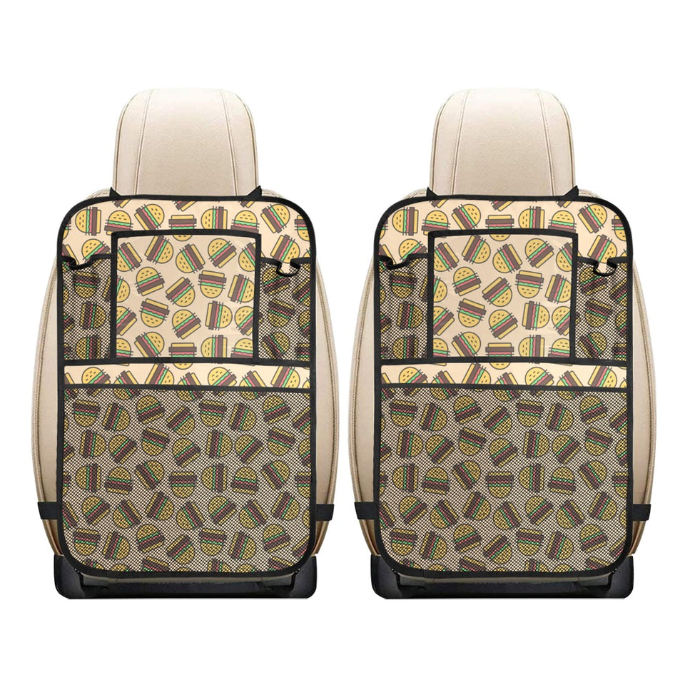 Hamburger Pattern Print Design 01 Car Seat Back Organizer