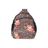 fox leaves mushroom pattern All Over Print Chest Bag