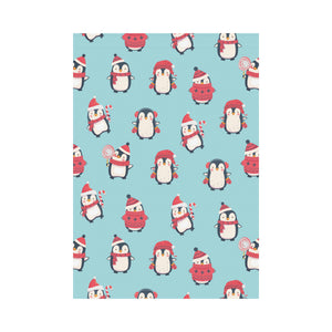 Cute penguin christmas design pattern House Flag Garden Flag