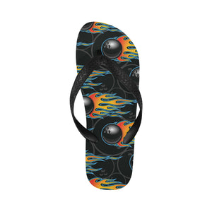 Bowling balls flame pattern Unisex Flip Flops