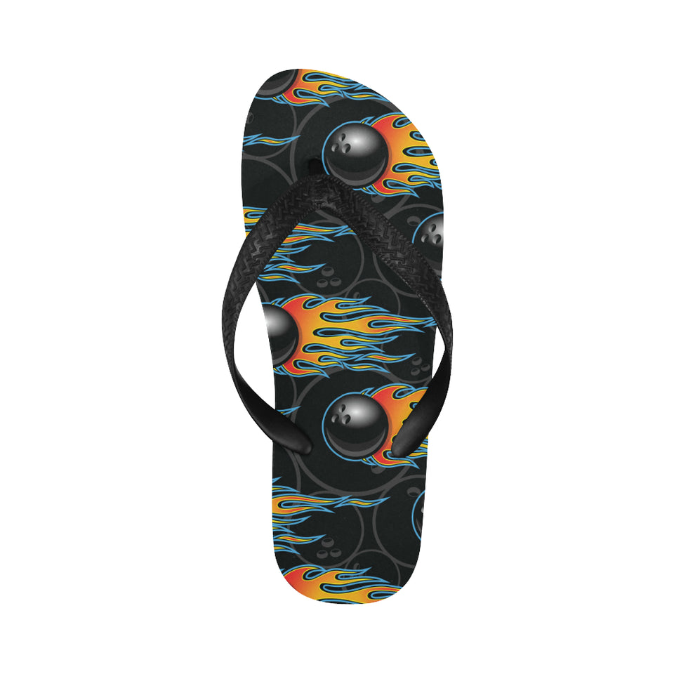 Bowling balls flame pattern Unisex Flip Flops