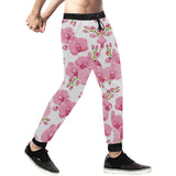 pink purple orchid pattern background Unisex Casual Sweatpants
