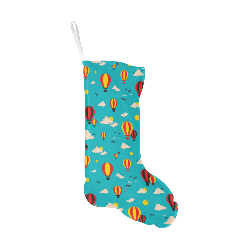 Hot Air Balloon Sky Pattern Christmas Stocking