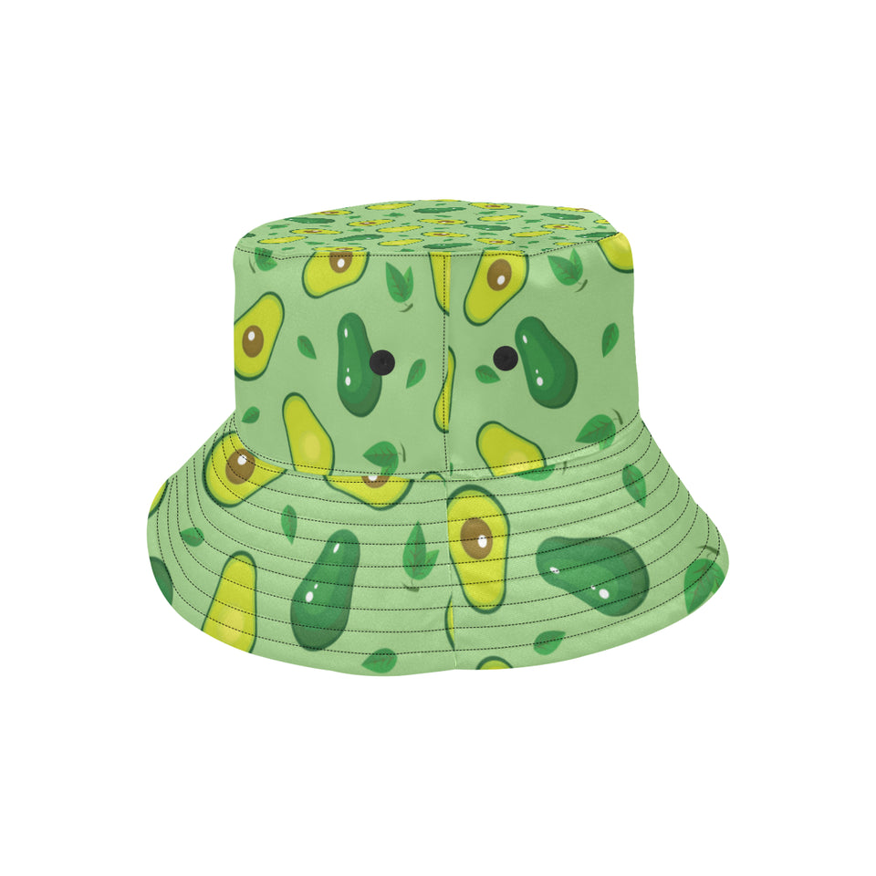 Avocado pattern green background Unisex Bucket Hat
