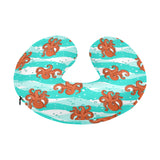 Octopuses sea wave background U-Shaped Travel Neck Pillow