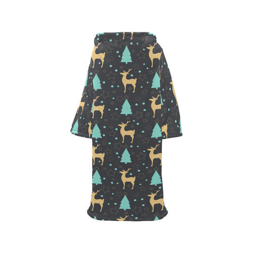 Deers star tree pattern Blanket Robe with Sleeves