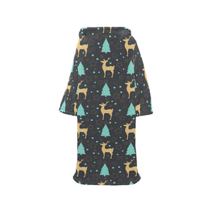 Deers star tree pattern Blanket Robe with Sleeves
