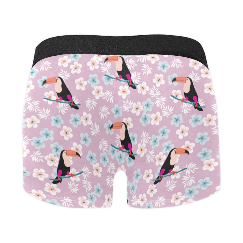 Beautiful toucan flower leaves Men's All Over Print Boxer Briefs Men's Underwear