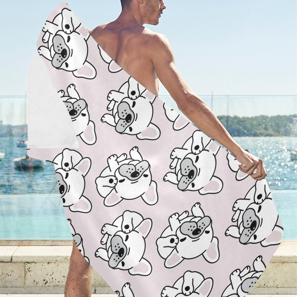 Cute french bulldog pattern Beach Towel