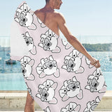 Cute french bulldog pattern Beach Towel