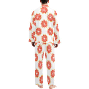 Grapefruit pattern Men's Long Pajama Set