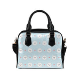 White cute pomeranian pattern Shoulder Handbag