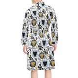 Lion Pattern Print Design 05 Men's Long Sleeve Belted Night Robe