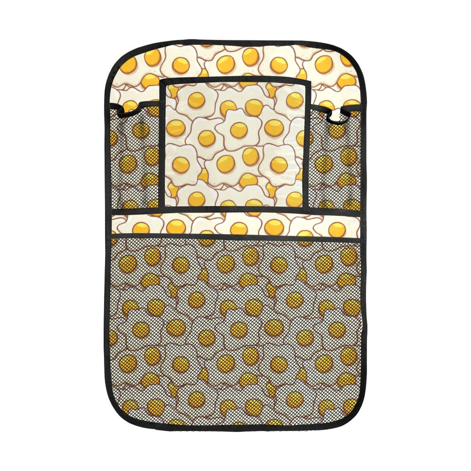Fried Eggs Pattern Print Design 02 Car Seat Back Organizer