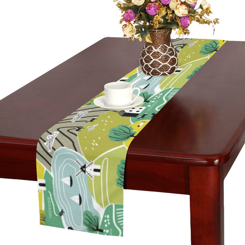 Hand drawn windmill pattern Table Runner