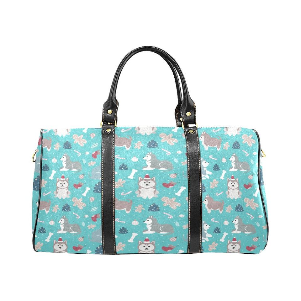Christmas cute siberian husky puppie pattern Travel Bag